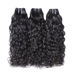 Extensions de cheveux 100% naturels, ondulés profonds, couleur noire, provenant d'un seul donneur, super double drawn, trame plate, mèches de cheveux vierges de qualité supérieure - Product Image 2