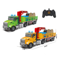 Jouets de voiture télécommandés DWI 2.4G, camions à benne basculante réalistes, camions de construction, modèle de tracteur avec lumière