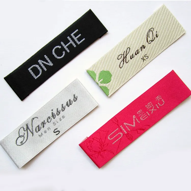 Hot sale customized design eco friendly clothing damask woven label with high quality garment accessories