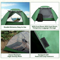 Tente de camping, tente double couche, protection solaire, protection contre la pluie en extérieur, randonnée et bâche imperméable 2-en-1