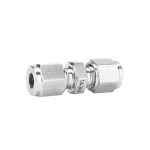 Factory Wholesale Stainless Steel Pipe Fitting Compression Union Straight 1/2" NPT SS316 Tube Fittings