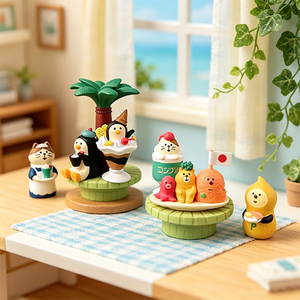 Estatua de Resina de Pingüino Kawaii de Verano, Hecha a Mano y Pintada a Mano, Decoración Religiosa, Musical y Romántica para Escritorio, Sala de Estar o Espacio de Trabajo - Product Image 2