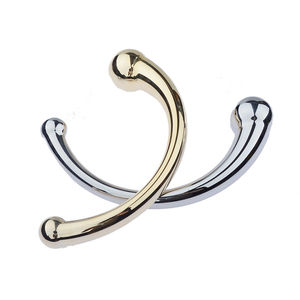 マッサージワンドセックスアナルプラグGスポット金属アナルビーズ固体金属湾曲二重終了オナニー大人用おもちゃカップル用 - Product Image 3