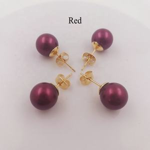 Boucles d'oreilles en acier inoxydable JX66 avec perle, plus de 15 couleurs disponibles, perle de coquille de haute qualité pour fille, femme, fille, bijoux - Product Image 5