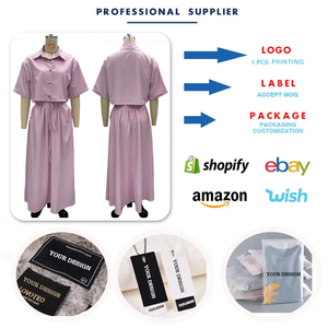 Ensemble jupe de bureau tendance SH7189 pour femmes, chemise rayée à manches courtes et ensemble maxi taille haute, tenue 2 pièces - Product Image 3