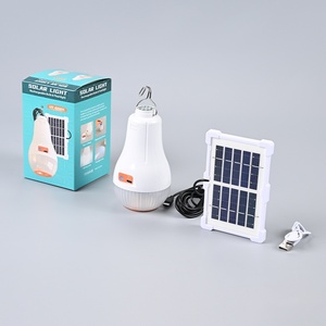 태양광 패널 충전용 USB 충전식 LED 전구 비상용 손전등 - Product Image 4