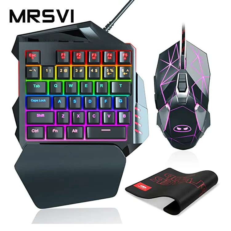 Mini-Gaming-Tastatur und Maus-Kombination LED-Hintergrund beleuchtung Wired 35 Keys mechanische Pubg-Tastatur