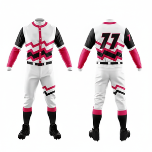 ชุดเบสบอลของผู้ชายชุดเบสบอล100% ผ้าโพลีเอสเตอร์แบบว่างเปล่าดีไซน์บริการ OEM - Product Image 1