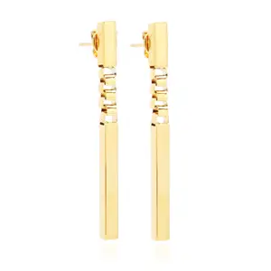 Минималистичные серьги huggie в уникальном стиле с полосками, золотые длинные висячие серьги-кольца, латунные Женские серьги-кольца