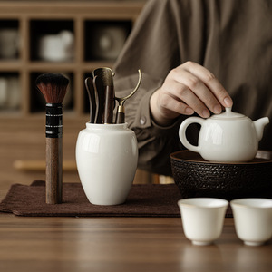 Guanlan White Porcelain <b>Tea</b> <b>Set</b> Egg Shape Six Gentlemen <b>Tea</b> Tools For Home Kung Fu <b>Tea</b> Ceremony Accessories - Product Image 2