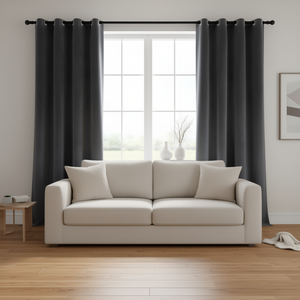 Rideaux occultants en velours anthracite 37x95 pouces à œillets pour salon, style moderne, occultation totale de la lumière - Product Image 2
