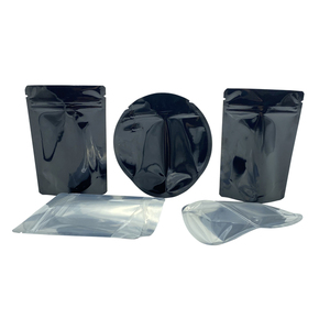 Sacs Mylar noirs personnalisés imprimés 3,5g de qualité alimentaire, transparents, à fermeture éclair, pour herbes biologiques mélangées, sachets refermables à fond plat - Product Image 6