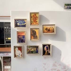 Pegatinas de Resina para Refrigerador con Pinturas Famosas del Mundo en 3D, Figuras Creativas Personalizadas, Parches Magnéticos Retro - Product Image 2