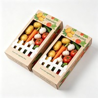 Boîtes en carton écologiques pour fruits et légumes, emballages personnalisés pour steaks de bœuf, tomates, tomates cerises, vente en gros