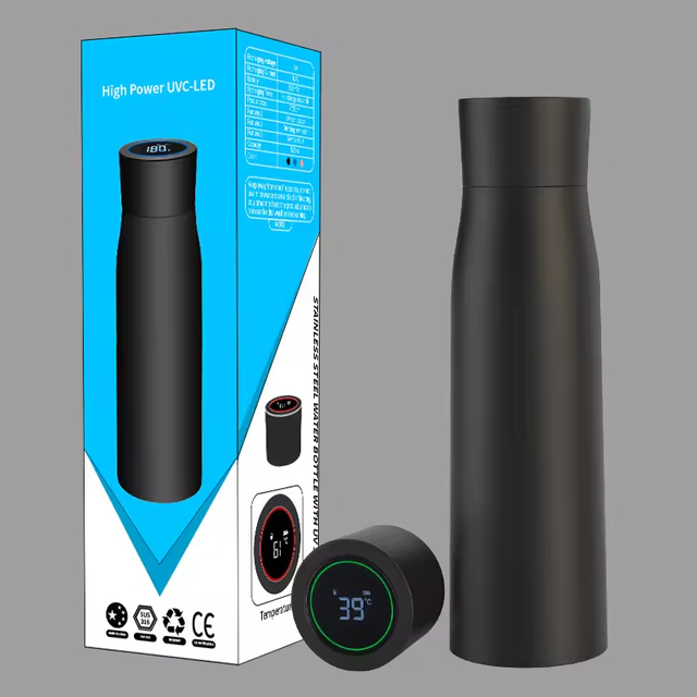 Smart UV Water Bottle Self-Cleaning Stainless Steel 316 Thermos with Reminder Alarm and Temperature Display