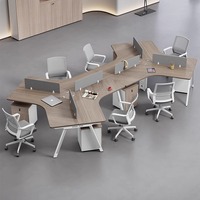 Poste de travail modulaire en MDF à 120 degrés, cloison de bureau en pentagone, pour 10 personnes, mobilier de bureau commercial, vente en gros, fabrication OEM