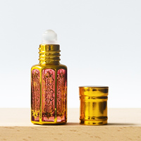 Flacon roll-on en verre doré de 6 ml, conteneur d'emballage vide pour huiles essentielles avec bouchon doré