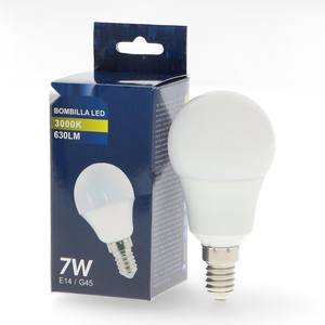 Bombilla LED E14 G45 7W, luz blanca neutra 4500K, eficiente y duradera, ideal para iluminación doméstica y comercial. - Product Image 1