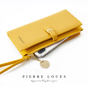 Pierre Loues Women's Long Wallet 6 Inch Solid Color Waterproof Wristlet <b>Macaron</b> Colors Everyday Use - Product Image 3