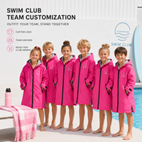 Peignoir de bain pour enfants avec logo personnalisé, doublure en polaire, pour clubs de natation et de surf