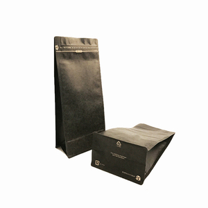 Imballaggio per caffè, sacchetti di caffè compostabili in carta Kraft a fondo piatto con valvola e cerniera Bolsas Para Cafe Coffee Packaging - Product Image 3