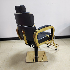 Sillón de Barbería Hidráulico Retro 360 °   Sillón de Barbería Reclinable y Giratorio con Reposapiés para Peluquería - Product Image 5
