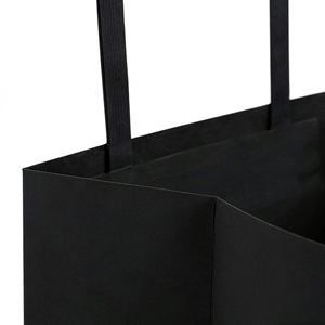 Sacs en papier kraft lourd personnalisés noirs avec poignées portables, adaptés pour l'emballage de vêtements, d'aliments, d'artisanat et pour le shopping - Product Image 2
