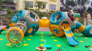 Moetry, marco de escalada para niños, parque infantil de escalada preescolar con tobogán de <span class=keywords><strong>tubo</strong></span> de plástico para guardería - Product Image 4