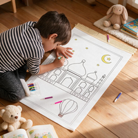 Meilleur tapis de prière islamique de voyage avec support en polyester et jute, lavable pour usage domestique, cadeau spirituel pour enfants, Ramadan Moubarak, pour les musulmans