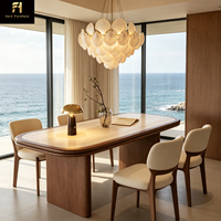 Table à manger longue en pierre frittée de style rétro américain de haute qualité, vente directe d'usine, table à manger haut de gamme pour hôtel et gîte pour 6 personnes