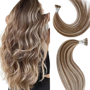 Extension I-Tip in Capelli Remy Lisci Effetto Osseo Super Double Drawn 18 pollici 40g/confezione Colorati # P4/16 <span class=keywords><strong>Biondo</strong></span> <span class=keywords><strong>Chiaro</strong></span> Marrone Scuro Cina - Product Image 1