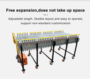 Transportador de rodillos flexible de correa en O barato con deflectores en dos lados Transportador de rodillos telescópico expandible motorizado - Product Image 3