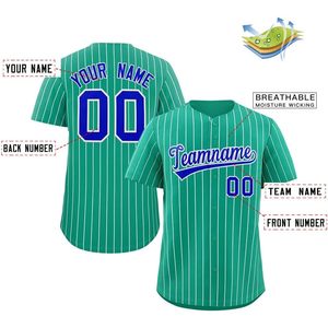 Custom Pinstripe Baseball Jersey Button <b>Down</b> Shirt With Teamname 00 Tackle Twill Unisex Moisture Wicking - Product Image 2