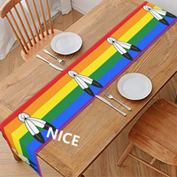 Chemin de table personnalisé à motif arc-en-ciel gay Two Spirit, idéal pour la décoration de table domestique et les occasions spéciales