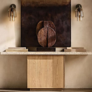 Table console en <span class=keywords><strong>bois</strong></span> Wabi Sabi haut de gamme, meuble d'entrée moderne de style américain pour salon et décoration de hall de villa - Product Image 1