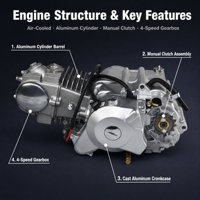 Ensemble Moteur de Moto Enduro Tout-Terrain 125cc à Embrayage Manuel, Cylindre en Aluminium, 4 Vitesses, Fourniture en Gros