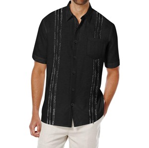 Camisas Guayaberas Cubanas de Alta Calidad para <span class=keywords><strong>Hombre</strong></span>, Manga Corta, Tallas Grandes, Casuales, con Botones, de Algodón, para Playa o Boda - Product Image 4