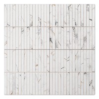 Baldosa Navona Calacatta Precortada de 35 x 35 con Acabado Mate y Bordes Irregulares