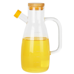 Grande capacité 650ml Pot à huile en verre borosilicaté poignée distributeur d'épices classique cuisine ménage vinaigre sauce soja échelle - Product Image 5