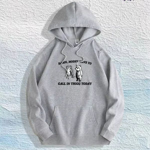 Almacén Local en EE. UU.: Sudadera con Capucha 100% Algodón con Estampado Gráfico 'CALL in THICC TODAY', 7 Colores - Product Image 1