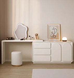 Armoire Led Blanche Mini Enfant 1 Pièce Fille Verre <span class=keywords><strong>Vintage</strong></span> Vanité Miroir Petite Coiffeuse Design Avec Coiffeuse - Product Image 4