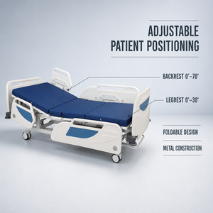Cama de Hospital Plegable Manual de Metal de Alta Calidad, 2 Funciones, Ajustable, con 2 Años de Garantía, para Uso en Hospitales y Clínicas, Venta al Por Mayor de Fábrica - Product Image 5