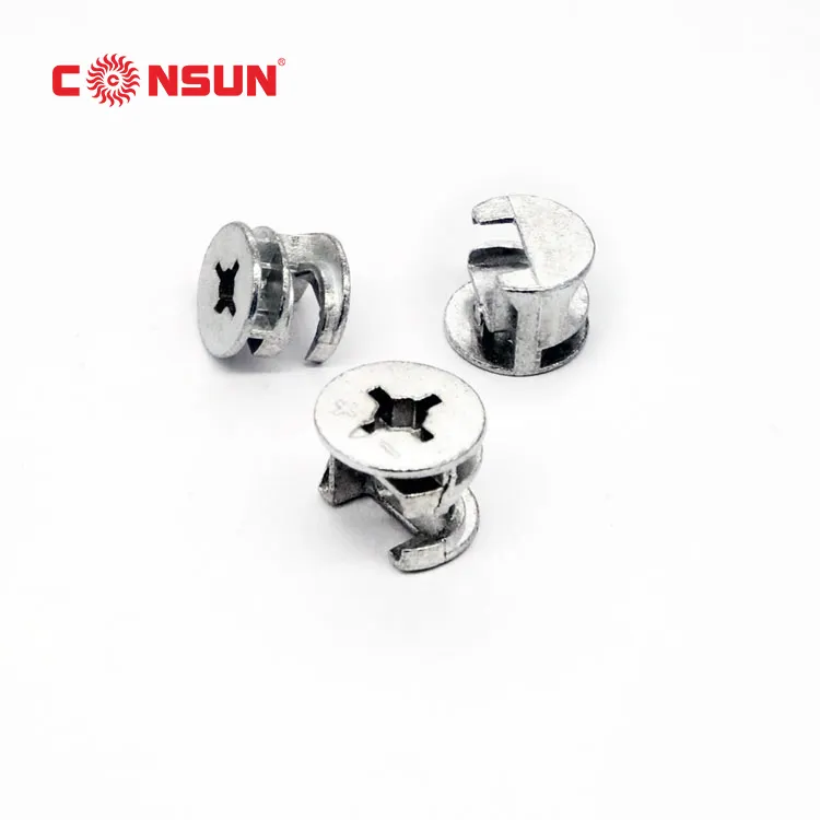 Furniture Hardware Fittings Zinc Alloy 15mm Board Connector Cam Lock Fasteners EF1505