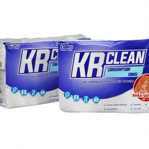 KRCLEAN Lot de 200 chiffons de nettoyage de cuisine non tissés, sans peluches, biodégradables et écologiques, 15x15cm - Product Image 1