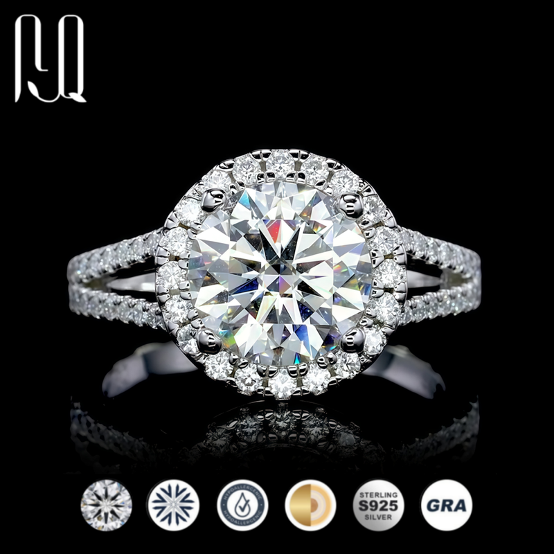 1 36 Carat Halo Moissanite Ring