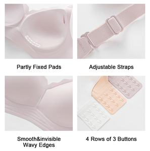 Reggiseno senza cuciture con taglio laser, a conchiglia, taglie forti, con chiusura posteriore, push-up, XL XXL, da <span class=keywords><strong>donna</strong></span>, senza ferretto, per seni grandi - Product Image 4