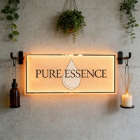 Letrero de Acrílico con Retroiluminación LED Personalizado con Logotipo Empresarial, Letrero de Pared con Retroiluminación LED para Oficina, Decoración de Pared