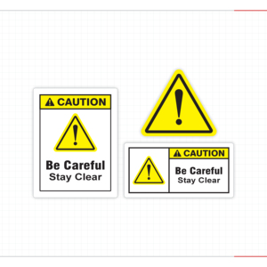 Be Careful Stay Clear Warning <b>Label</b> for Restricted Areas Production Floors and Industrial Operations - Product Image 3