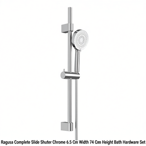 Juego de Accesorios para Baño Ragusa, Cortina de Ducha Deslizante Completa Cromada, 6.5 cm de Ancho, 74 cm de Alto - Product Image 3