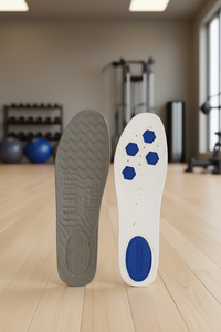 Solette per Scarpe da Donna 5001 in PU Grigio e Tessuto Poliestere Blu con Gel, Taglia 35-39, Imbottitura in Gel per Comfort Sportivo - Product Image 2